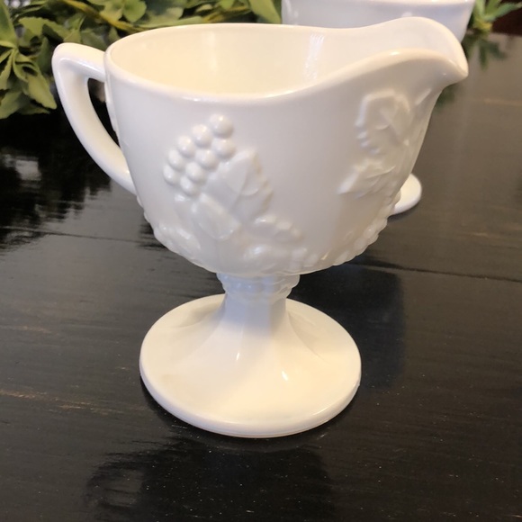 Vintage Colony Harvest Milk Glass Creamer and Sugar Set - Picture 3 of 11